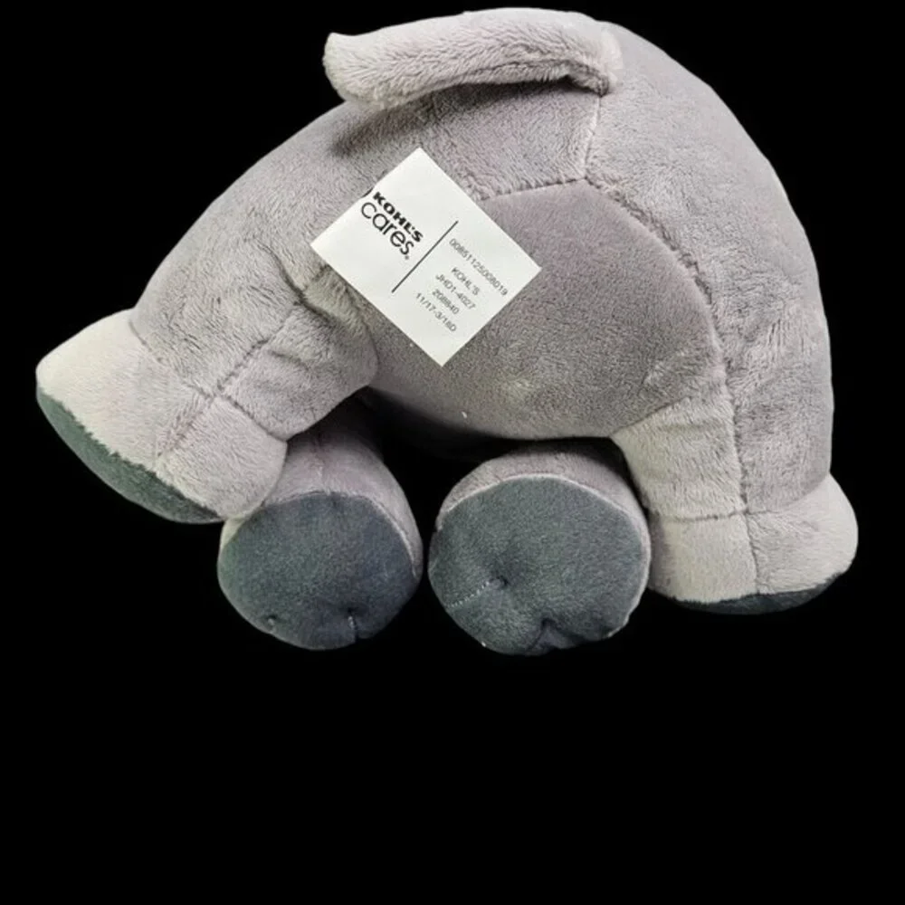 Two Rhino Rhinoceros Plush‎ Stuffed Animals Lot Gray Toys Gund and Kohls Cares